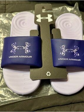 Under Armour Lavender Footbed with Deep Purple Strap Slides